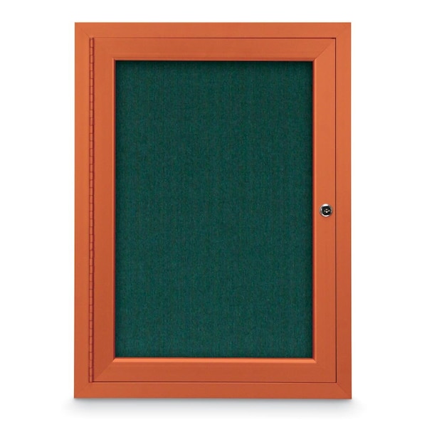 Slim Enclosed Corkboard, 11"x13-1/2", Satin Alum Frame/Black